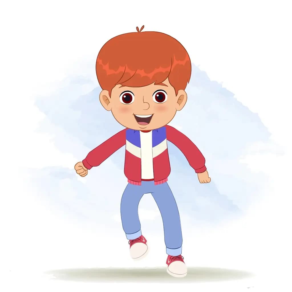 A cool boy dancing animated cartoon character aka max