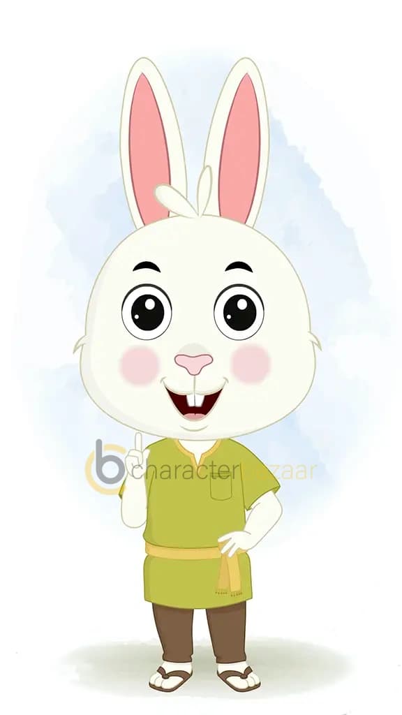 A rabbit talking animated cartoon character aka heera the rabbit