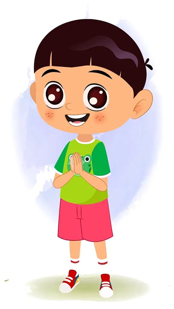 A little boy clapping animated cartoon character aka moni 3/4