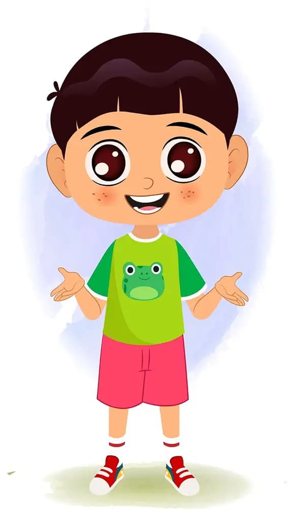 A little boy talking animated cartoon character aka moni