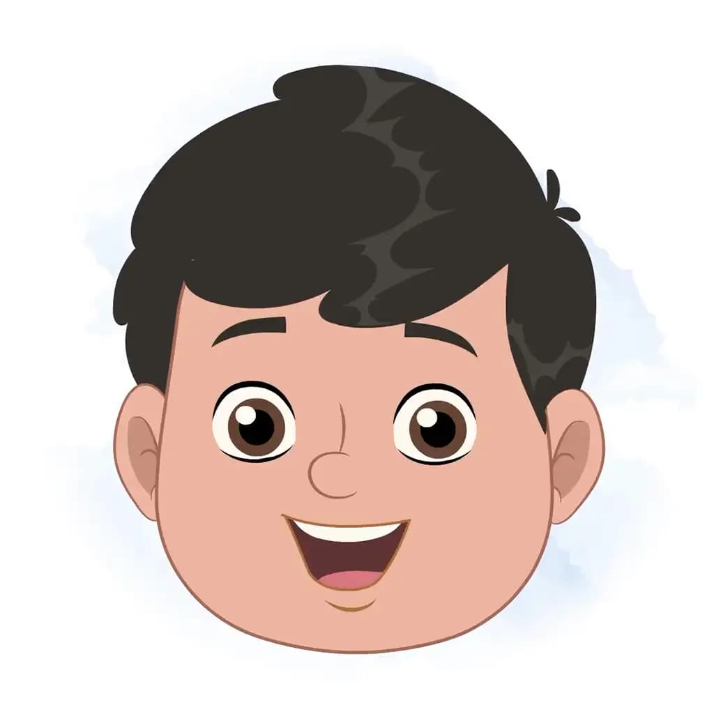 A fat boy animated cartoon face with different facial expressions aka dobi