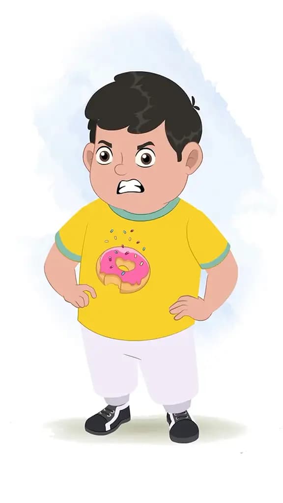 An angry fat boy animated cartoon character aka dobi 3/4