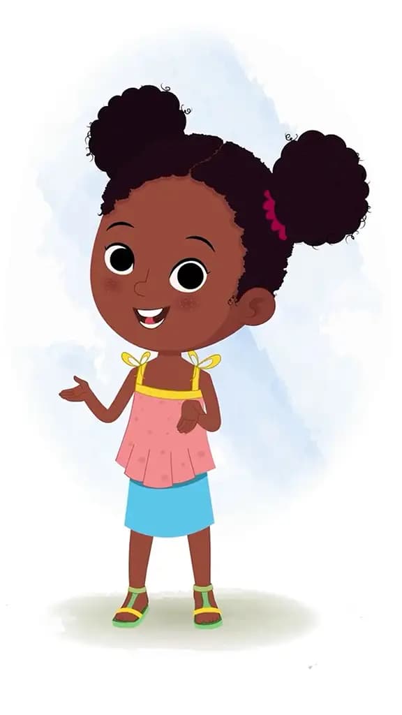 A cute black girl talking animated cartoon character aka kittu 3/4