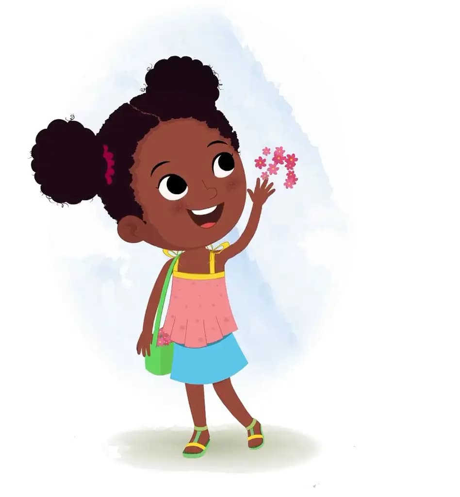 Throwing flowers petals pose