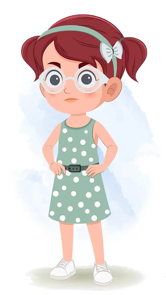 An angry cute little girl animated cartoon character aka naina 3/4