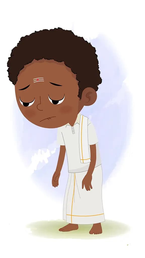 A South Indian tired boy animated cartoon character aka shree 3/4