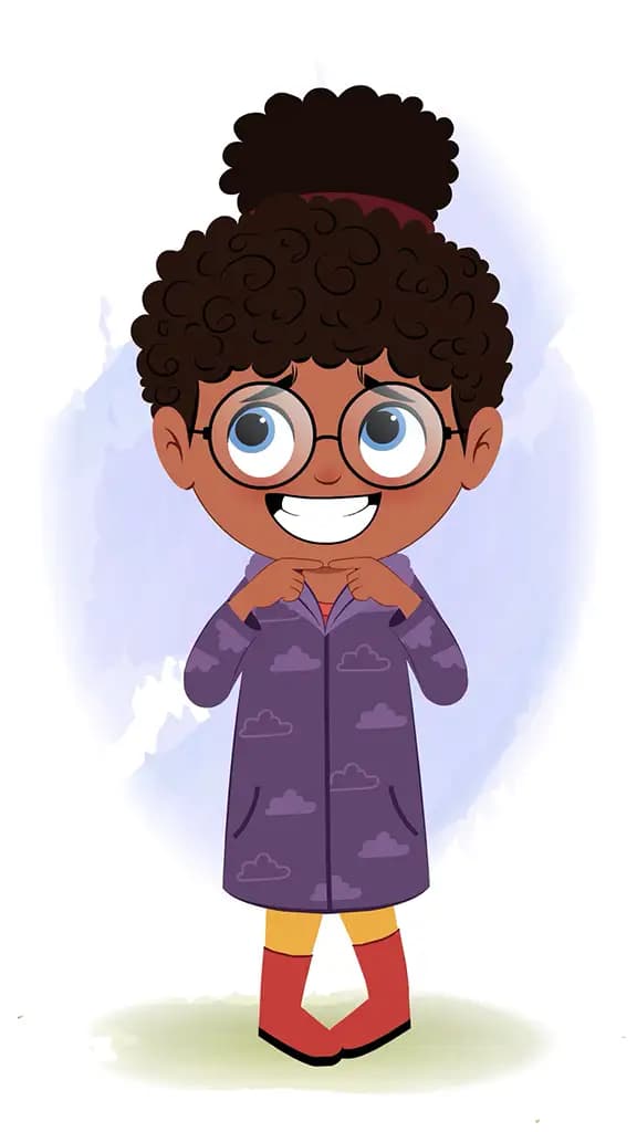 A nervous black girl animated cartoon character aka nova