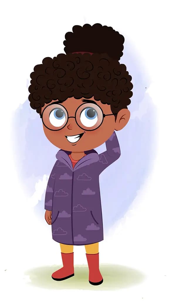 A nervous black girl animated cartoon character aka nova 3/4