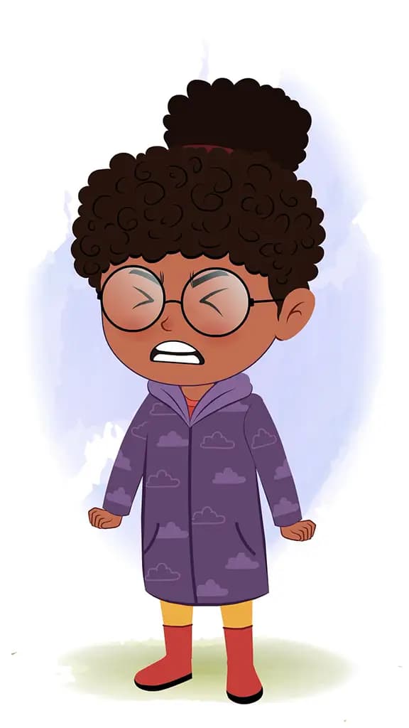 An angry black girl animated cartoon character aka nova 3/4