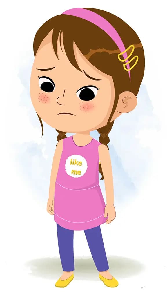 A petty little girl sad animated cartoon character aka kuhoo 3/4