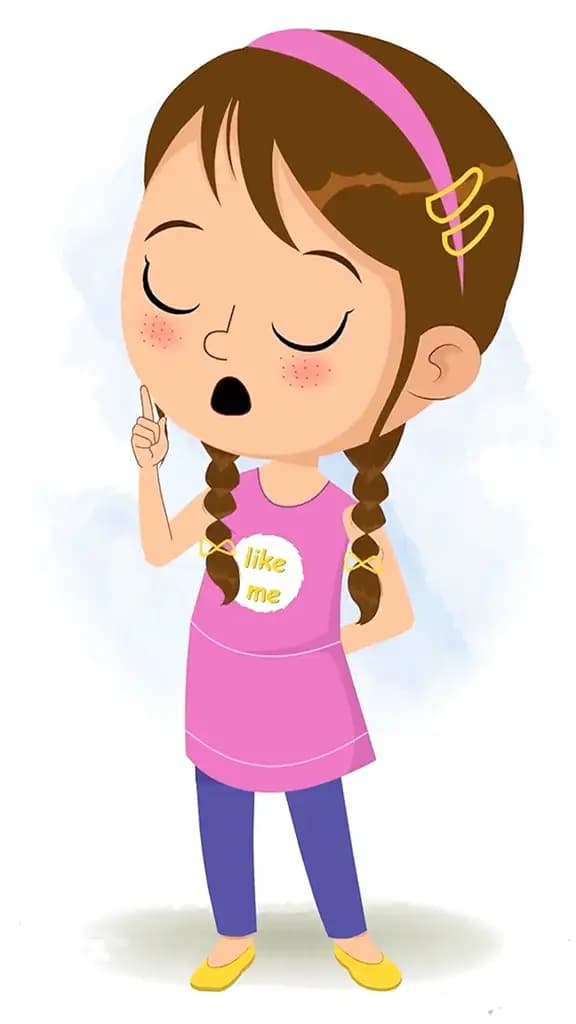 A pretty little girl saying no animated cartoon character aka kuhoo 3/4