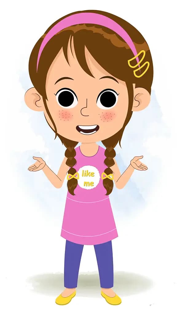 A pretty little girl talking animated cartoon character aka kuhoo