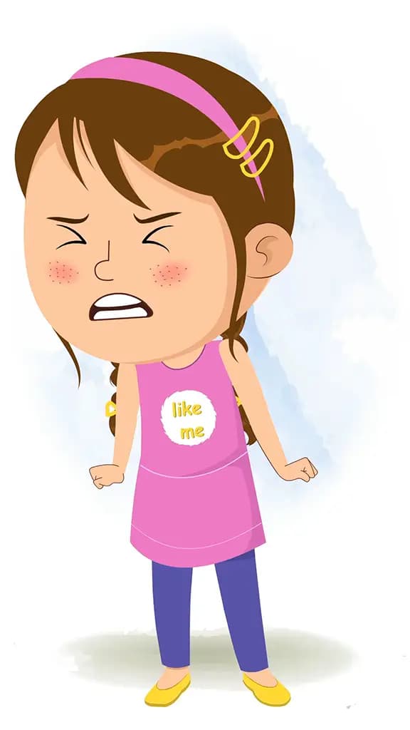 An angry little hair girl animated cartoon character aka kuhoo 3/4