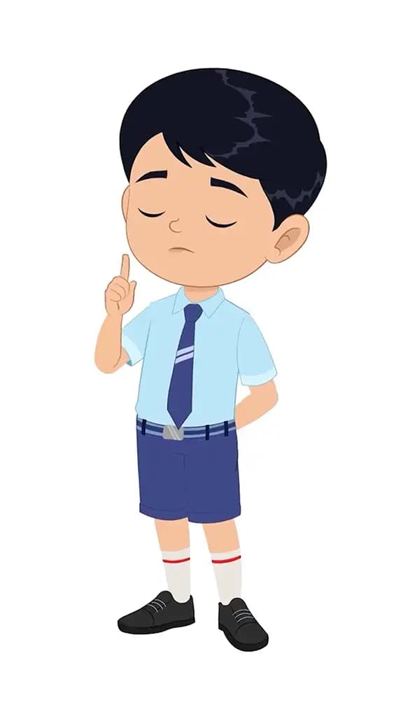 An Indian school boy saying no animated cartoon character aka ishaan