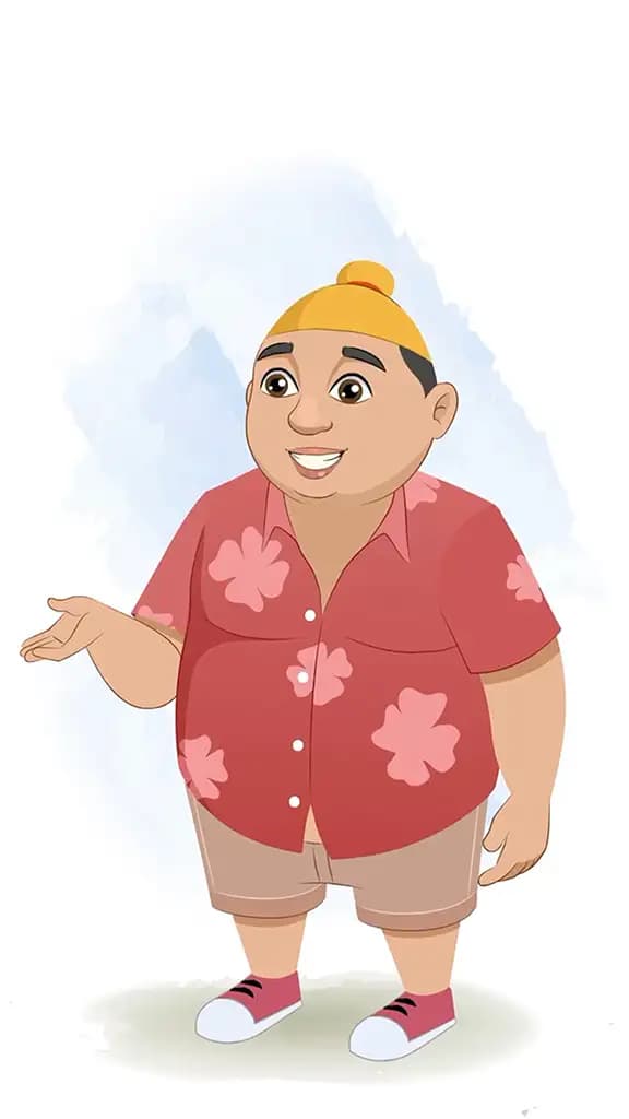 A punjabi boy talking animated cartoon character aka pappe 3/4