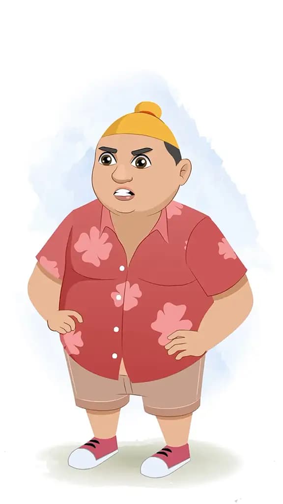 An angry punjabi boy animated cartoon character aka pappe 3/4