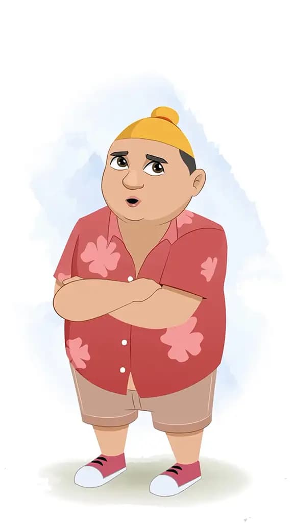 An annoyed punjabi boy animated cartoon character aka pappe 3/4