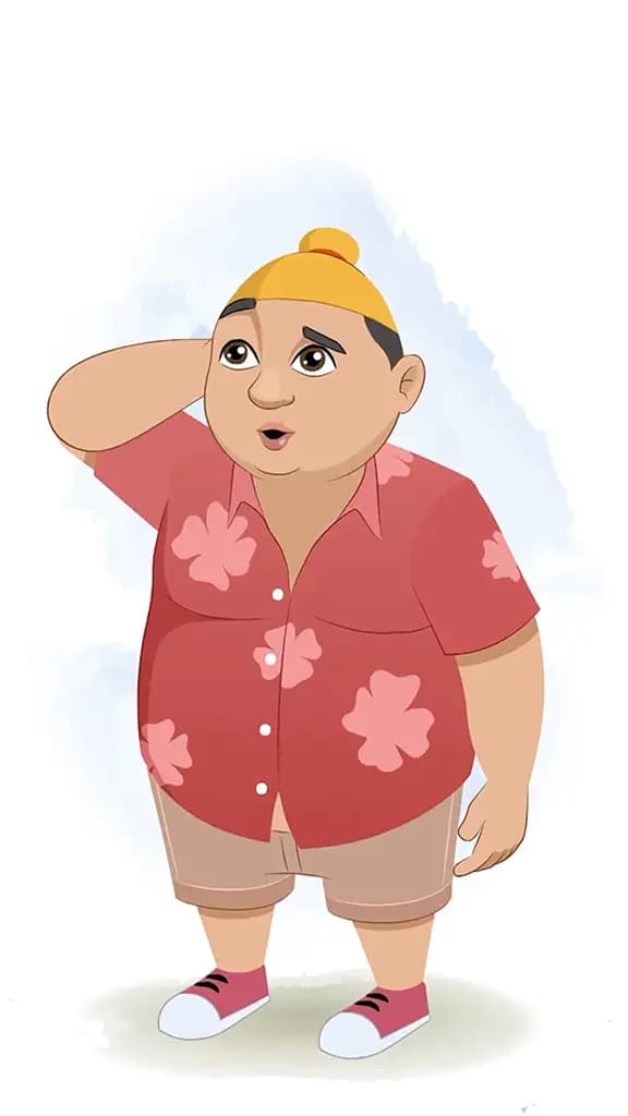 A confused punjabi boy animated cartoon character aka pappe 3/4