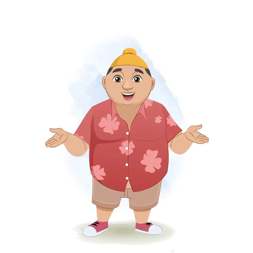 A punjabi boy talking animated cartoon character aka pappe