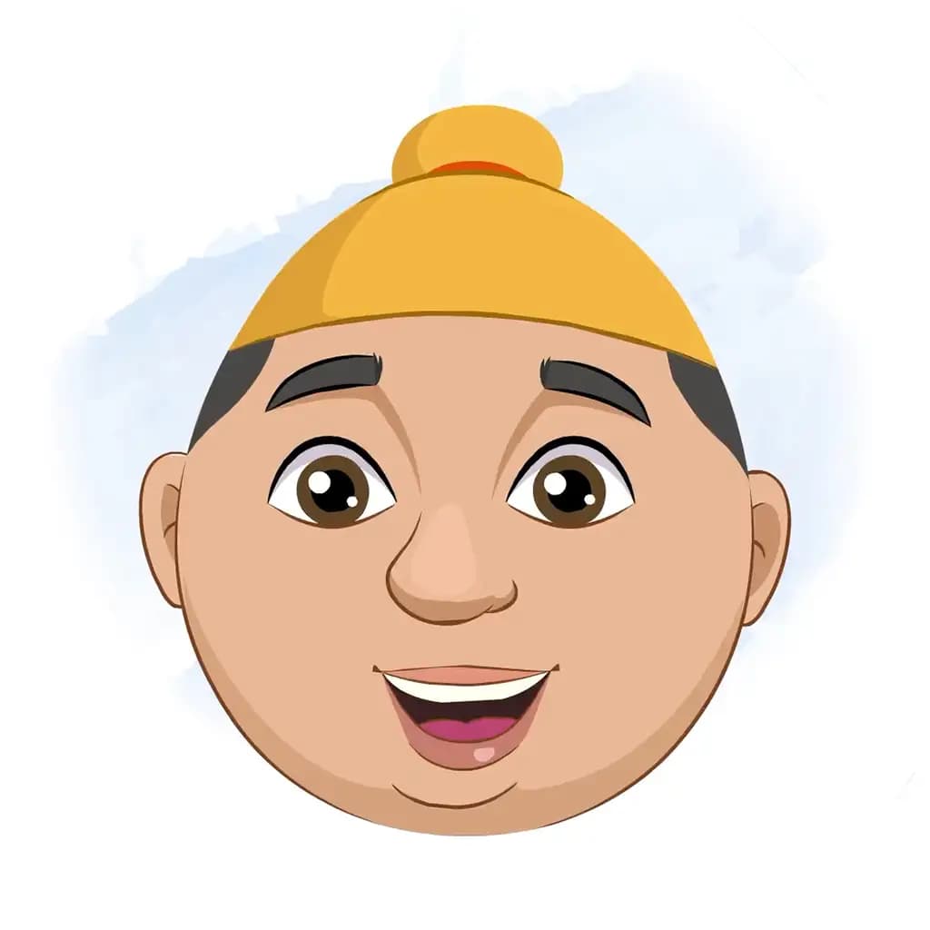 A punjabi boy animated cartoon face with different facial expressions aka pappe