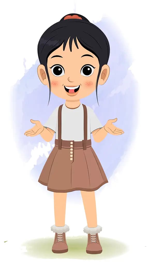 A girl talking animated cartoon character aka lily