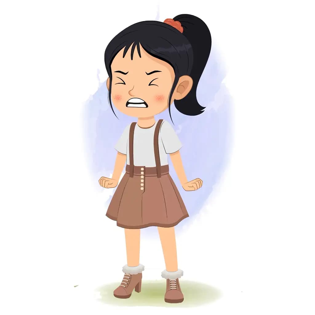 An angry girl animated cartoon character aka lily 3/4