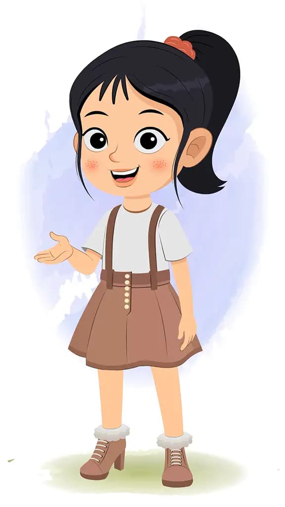 A girl talking animated cartoon character aka lily 3/4