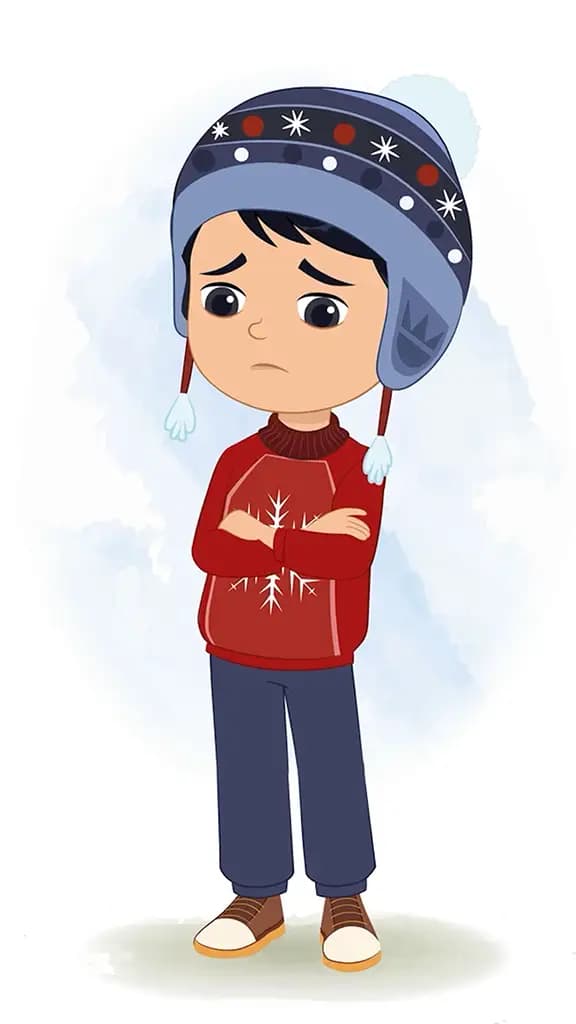 A cute boy sad animated cartoon character aka ishaan 3/4