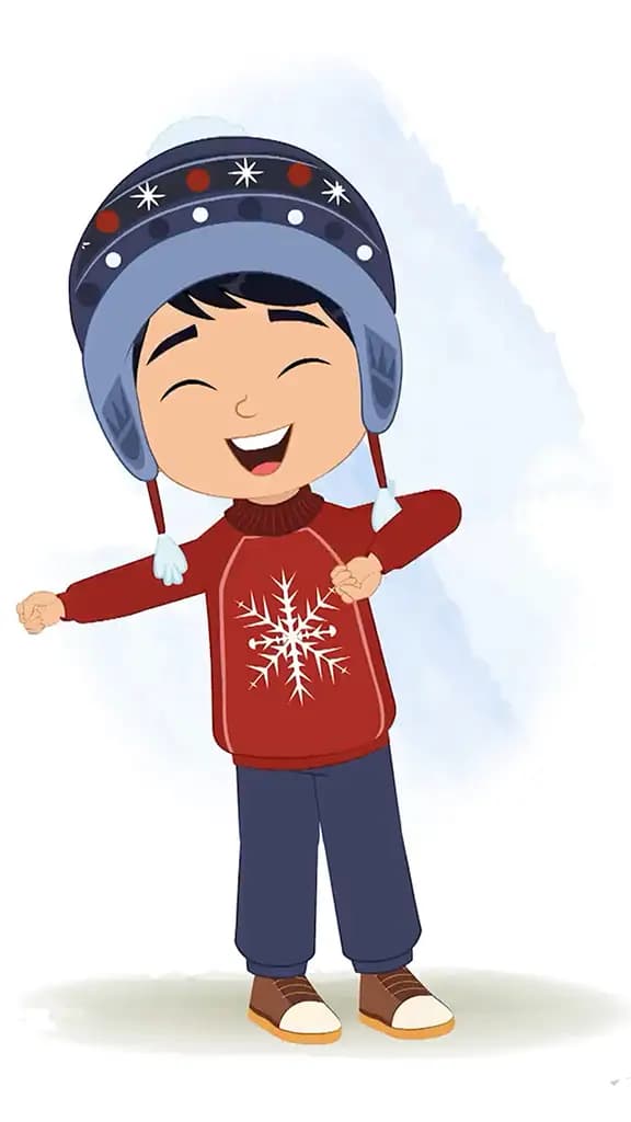 A cute boy dancing animated cartoon character aka ishaan