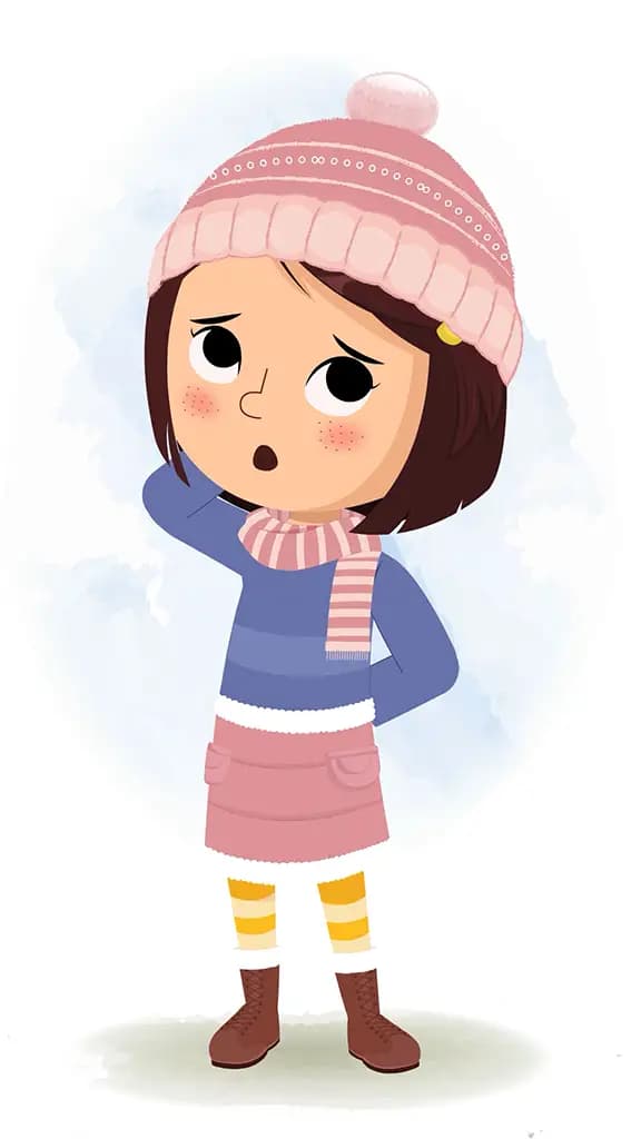 A little confused girl animated cartoon character aka misti 3/4