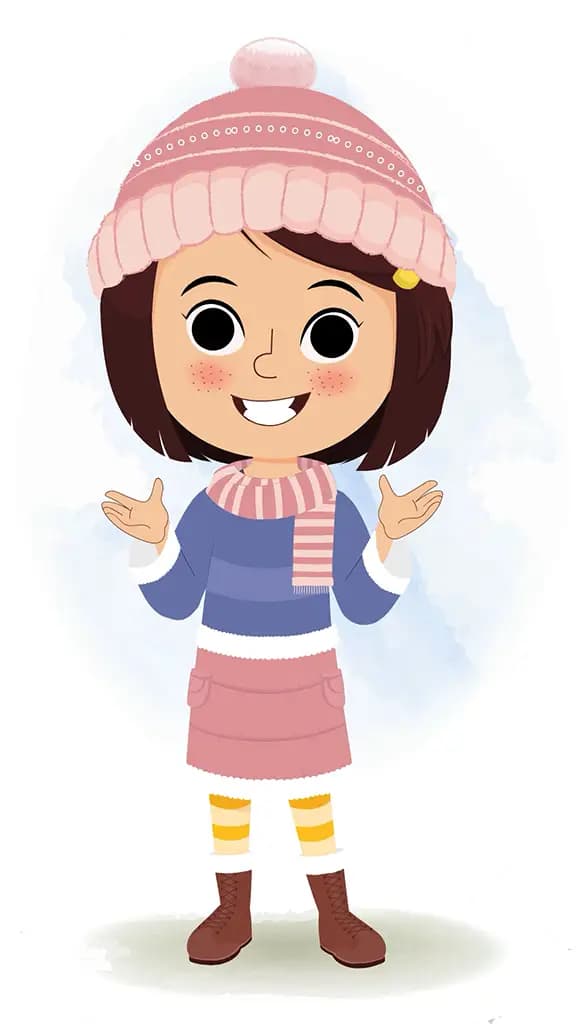 A little girl talking animated cartoon character aka misti