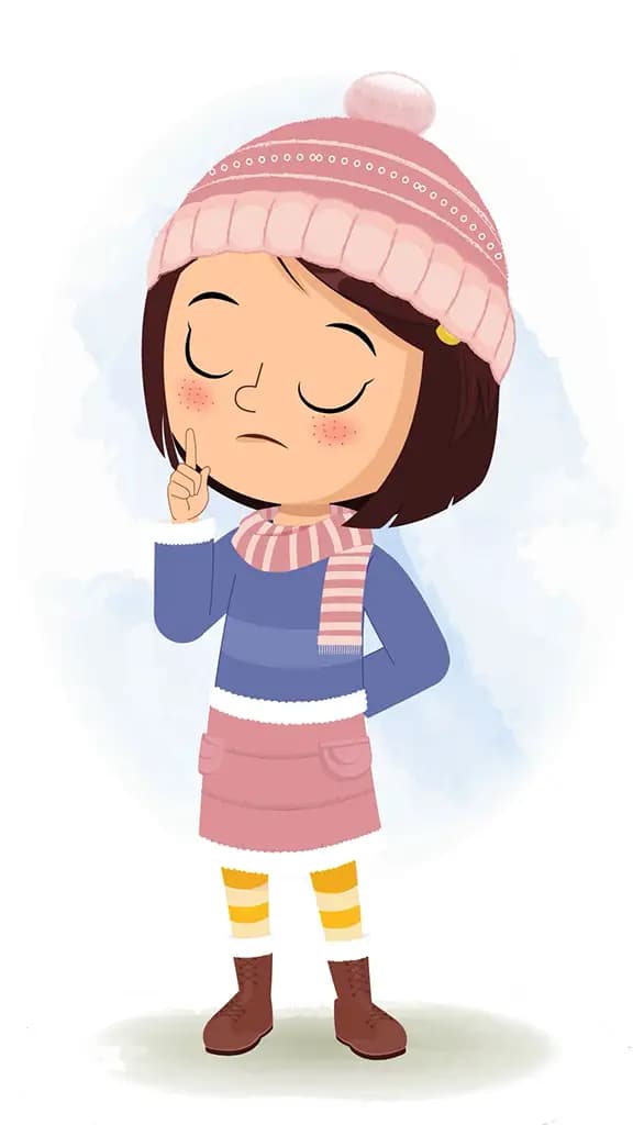 A little girl saying no animated cartoon character aka misti