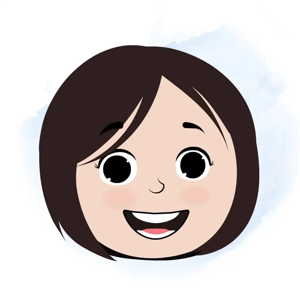 A cute little girl animated cartoon face with different facial expressions aka tia