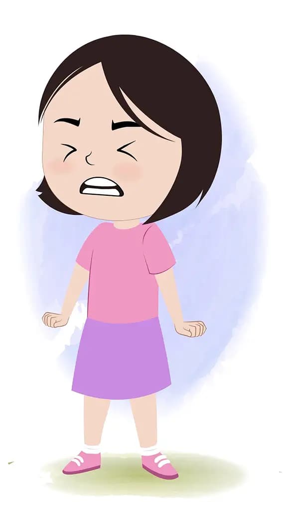 A cute little angry girl animated cartoon character aka tia 3/4