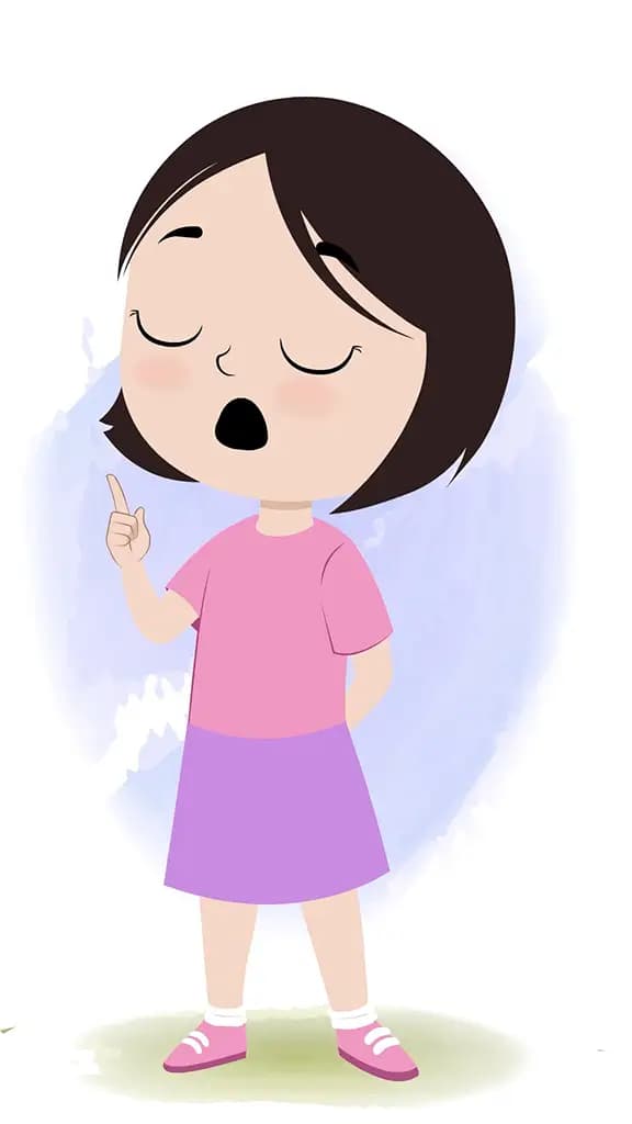 A cute little girl saying no animated cartoon character aka tia