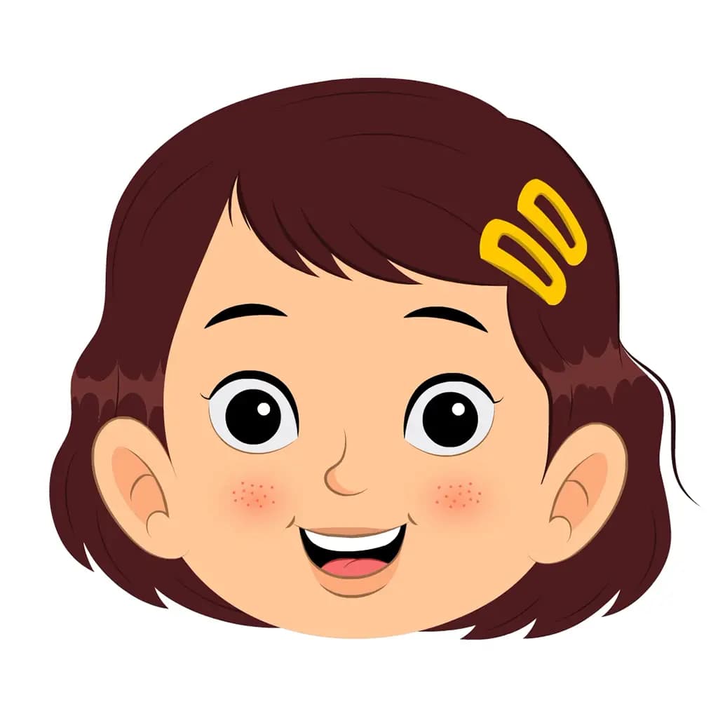 A cute girl animated cartoon face with different facial expressions aka zoya