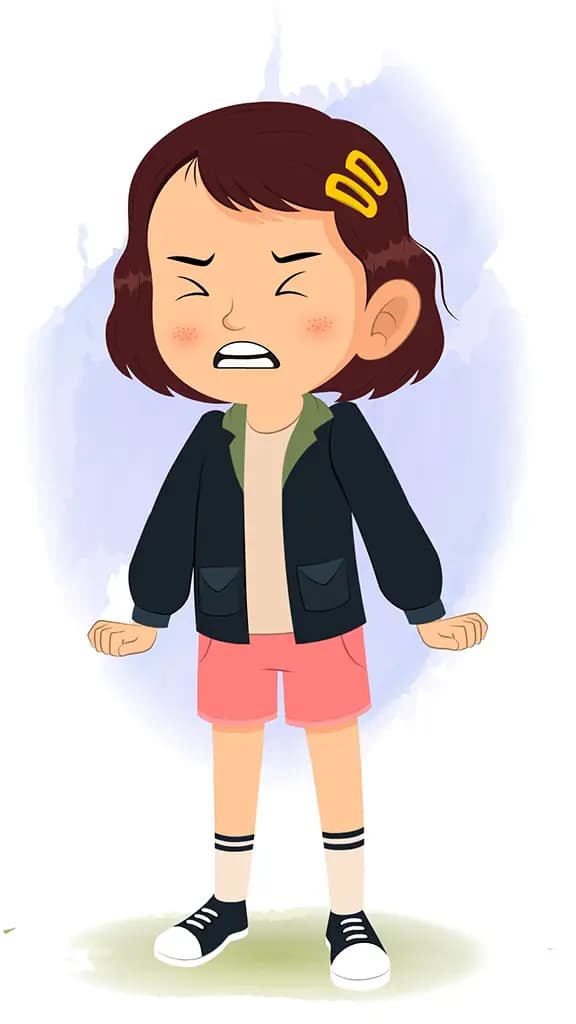 An angry cute girl animated cartoon character aka zoya 3/4