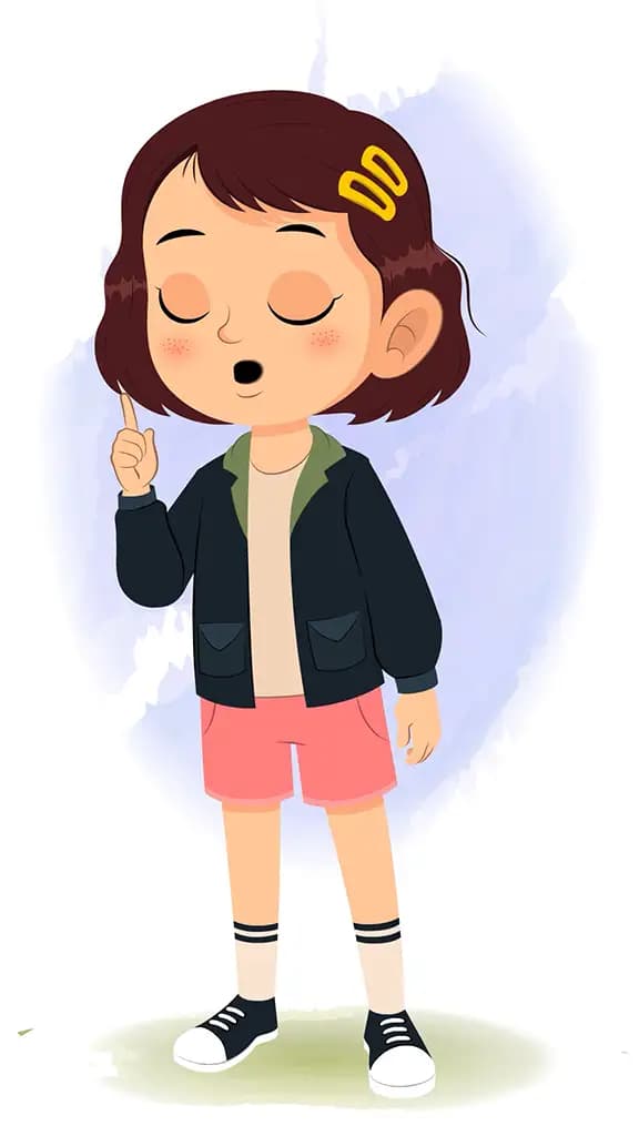 A cute girl saying no animated cartoon character aka zoya