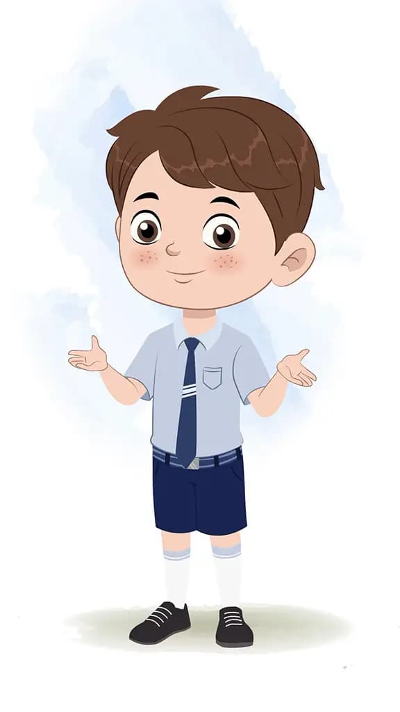 A cute little boy talking animated cartoon character aka patrick 3/4