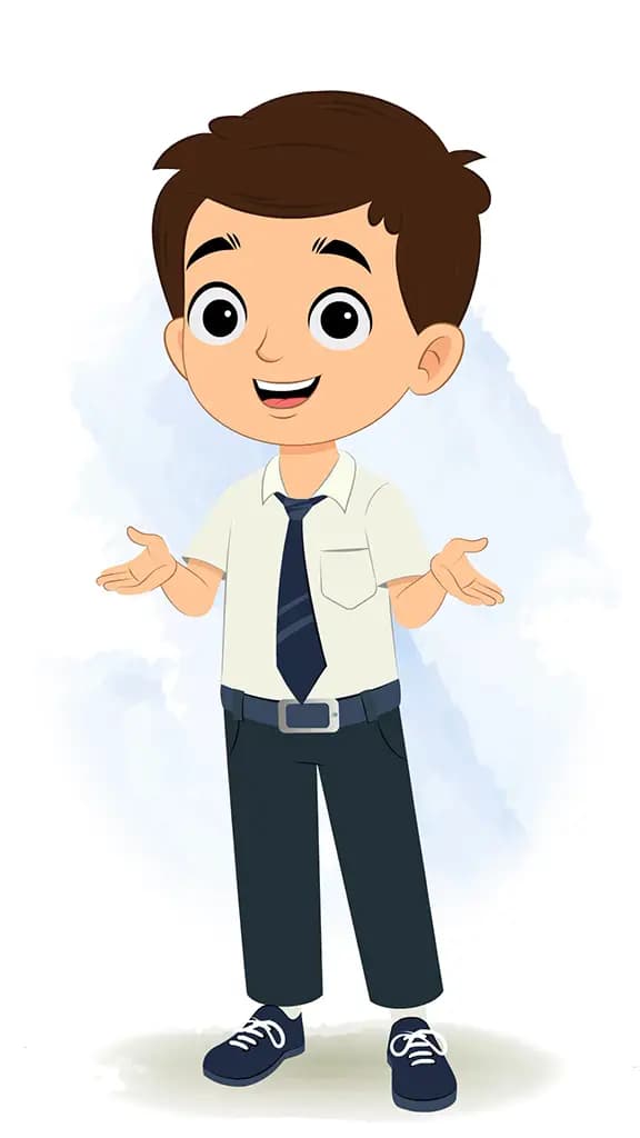 A little school boy talking animated cartoon character aka bittu 3/4