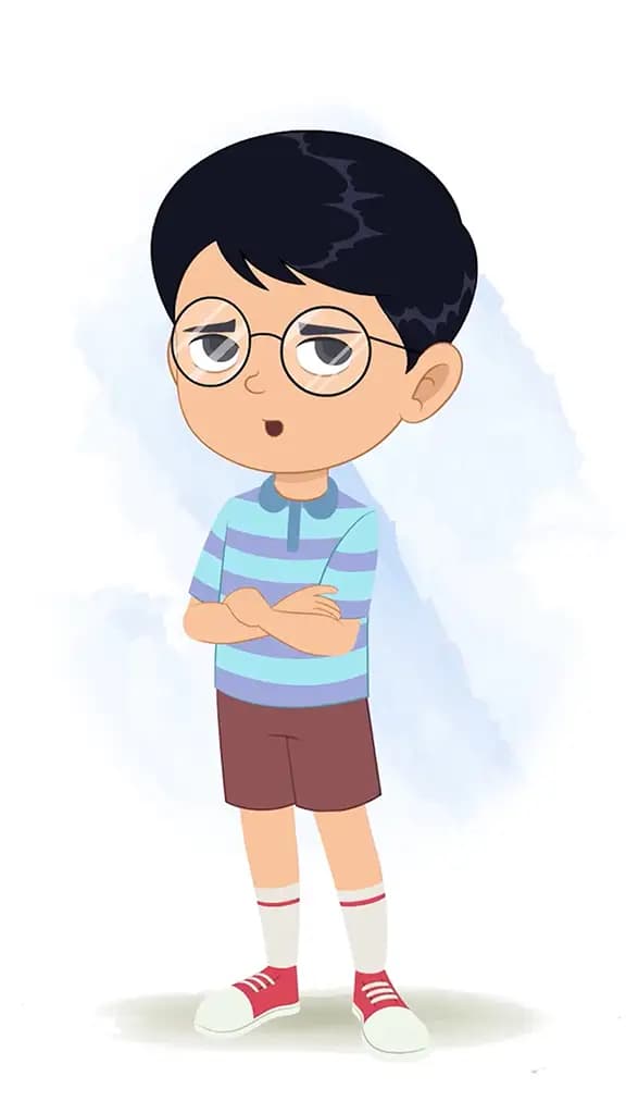 An annoyed little boy animated cartoon character aka roy 3/4