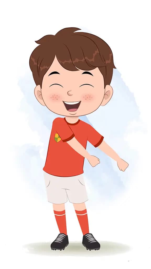 A cute sport boy dancing animated cartoon character aka sai