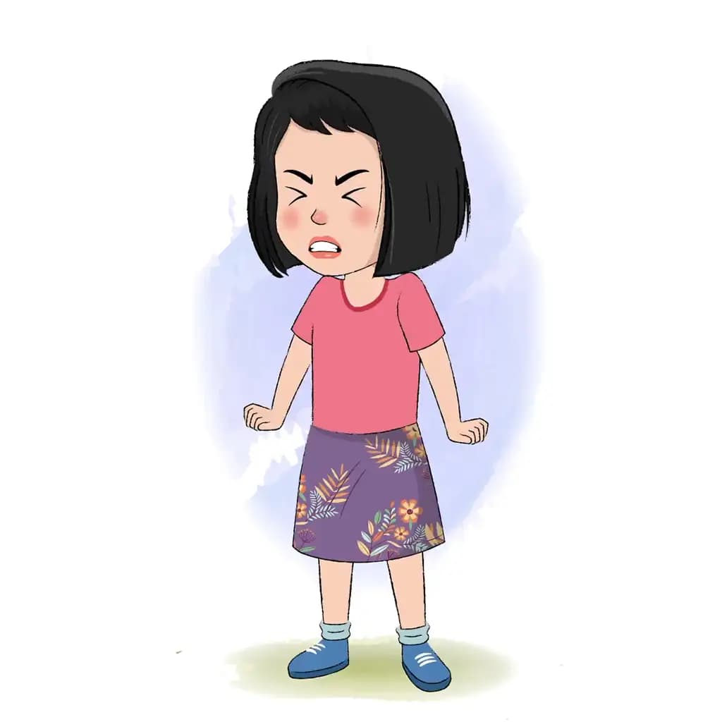 An angry little girl animated cartoon character aka anaya 3/4