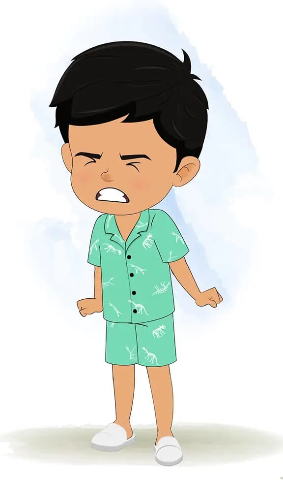 An angry cute little boy animated cartoon character aka rohan 3/4