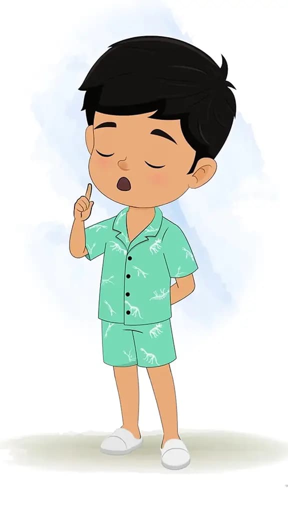 A cute little boy saying no animated cartoon character aka rohan