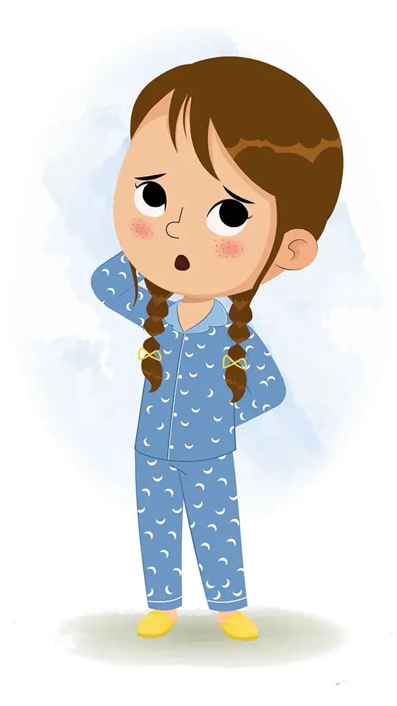 A little cute confused girl animated cartoon character aka nancy 3/4