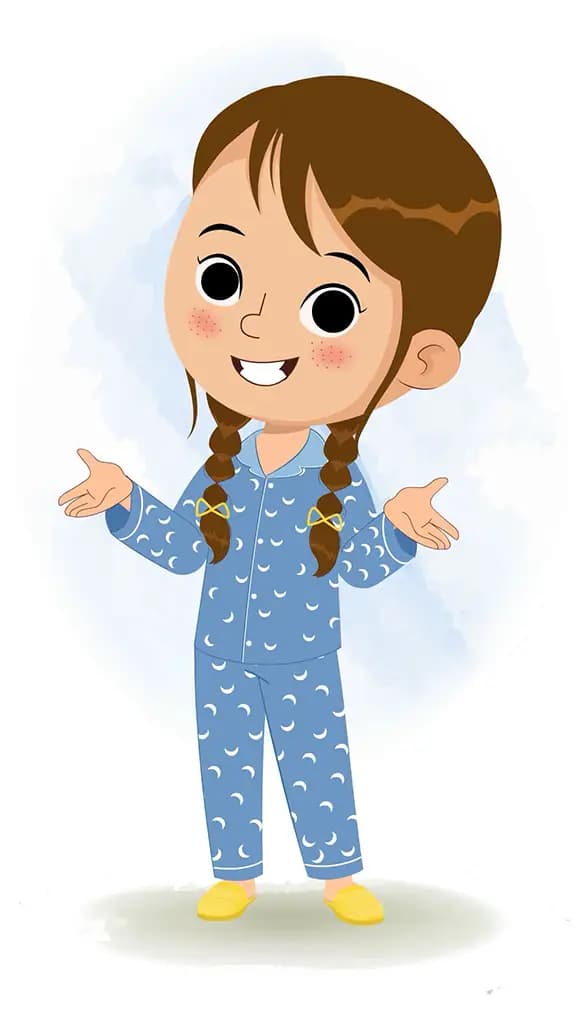 A little cute girl talking animated cartoon character aka nancy 3/4