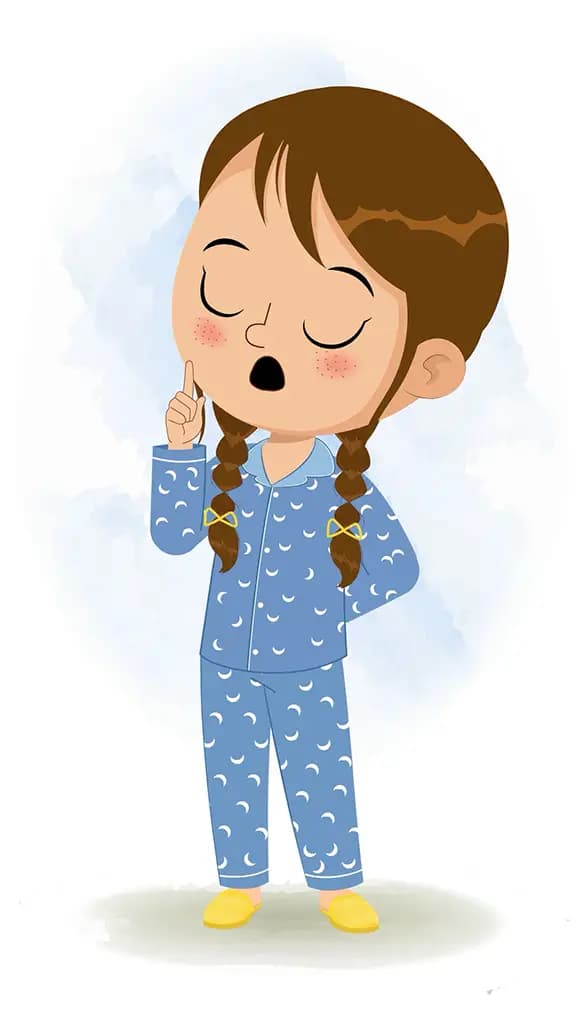 A little cute girl saying no animated cartoon character aka nancy