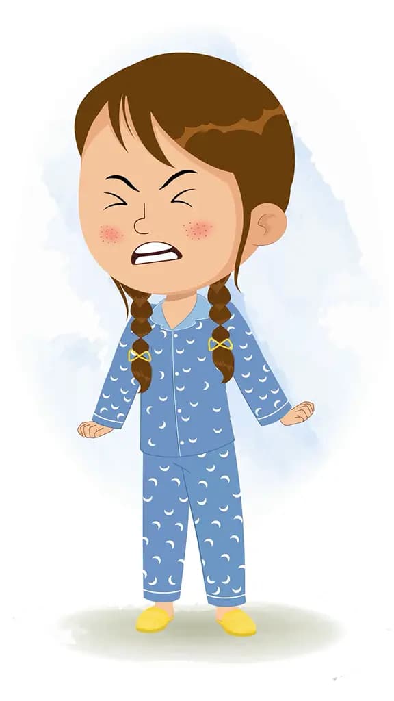 An angry little cute girl animated cartoon character aka nancy 3/4