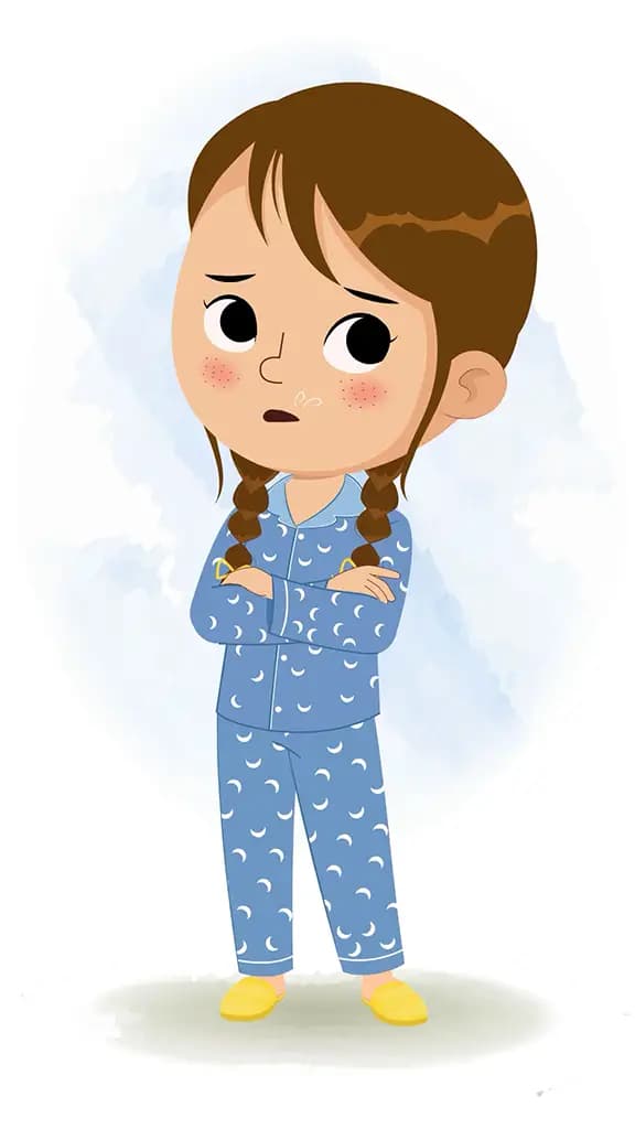 An angry little cute girl animated cartoon character aka nancy 3/4